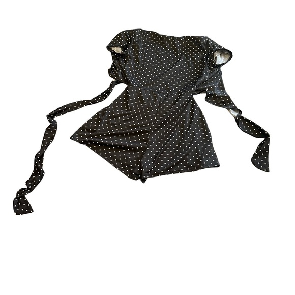Rolla Coster Pants - Rolla Coster Black Polka Dot Off-Shoulder Romper